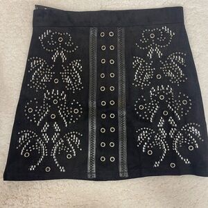 NWT Bebe velvet studded Mini skirt
